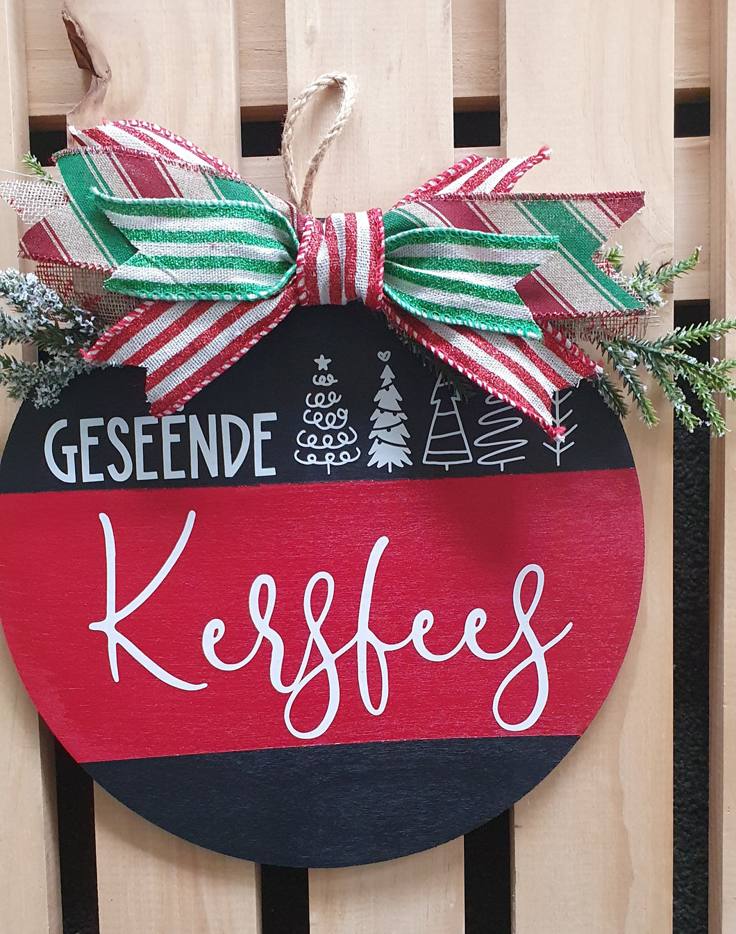 Afrikaanse Christmas Door Hanger 28cm