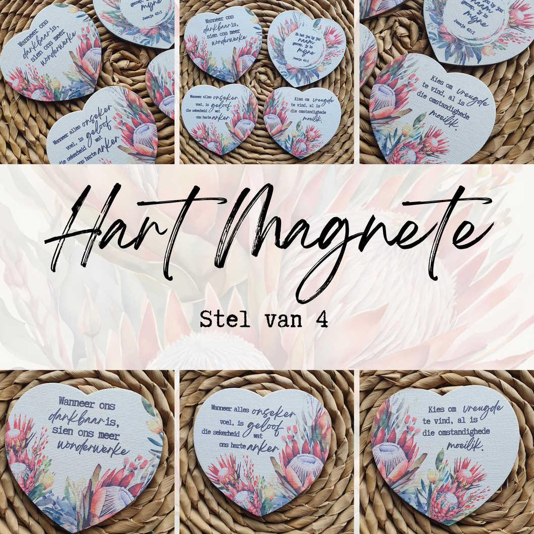 Heart Shape Protea Magnets