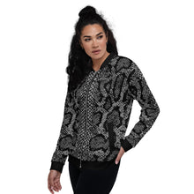 Load image into Gallery viewer, Snakeskin Unisex Bomber Jacket
