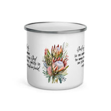 Load image into Gallery viewer, God se Plan Protea Enamel Mug
