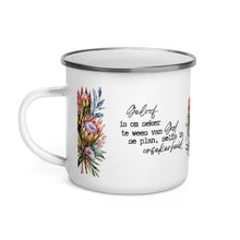 Load image into Gallery viewer, God se Plan Protea Enamel Mug
