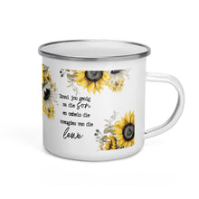 Load image into Gallery viewer, Gesig na die son Enamel Mug
