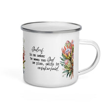 Load image into Gallery viewer, God se Plan Protea Enamel Mug
