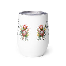 Load image into Gallery viewer, Glo Protea Wine tumbler
