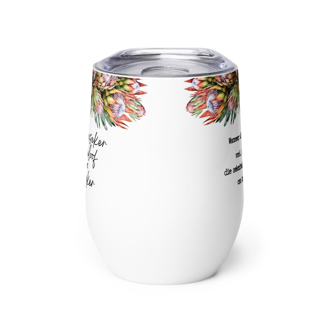 Geloof Protea Wine tumbler