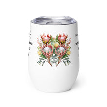 Load image into Gallery viewer, Glo Protea Wine tumbler
