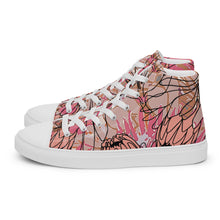 Load image into Gallery viewer, Blush Protea Women’s high top canvas shoes
