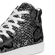 Load image into Gallery viewer, Snakeskin Women’s high top canvas shoes
