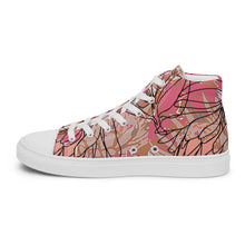 Load image into Gallery viewer, Blush Protea Women’s high top canvas shoes
