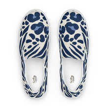 Load image into Gallery viewer, Blue Leopard Women’s slip-on canvas shoes
