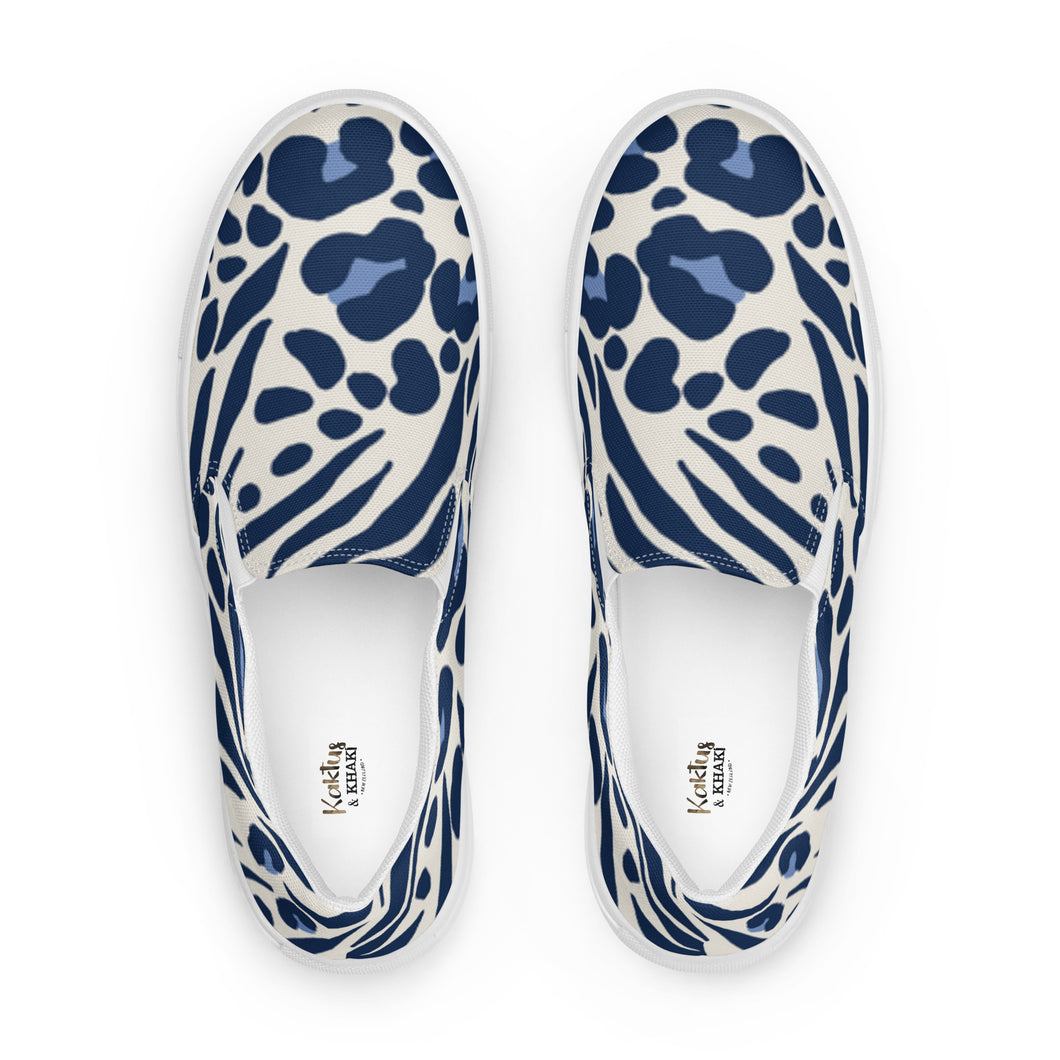 Blue Leopard Women’s slip-on canvas shoes