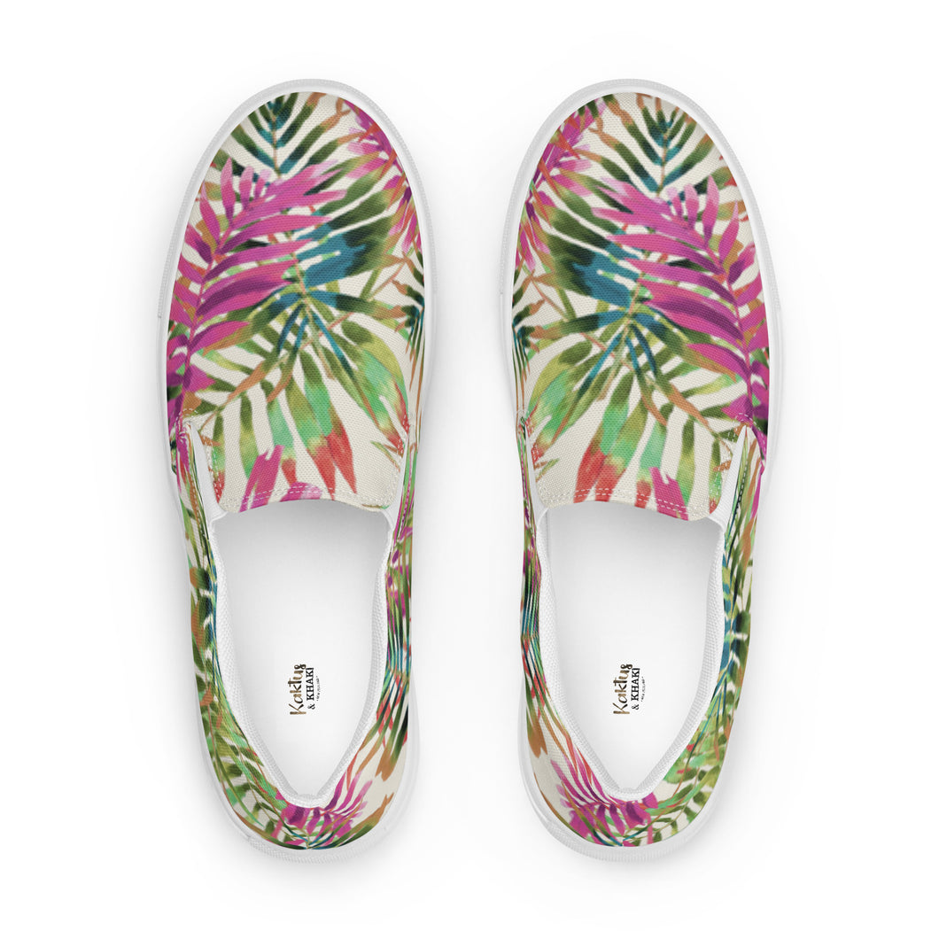 Tropical Leaves Women’s slip-on canvas shoes