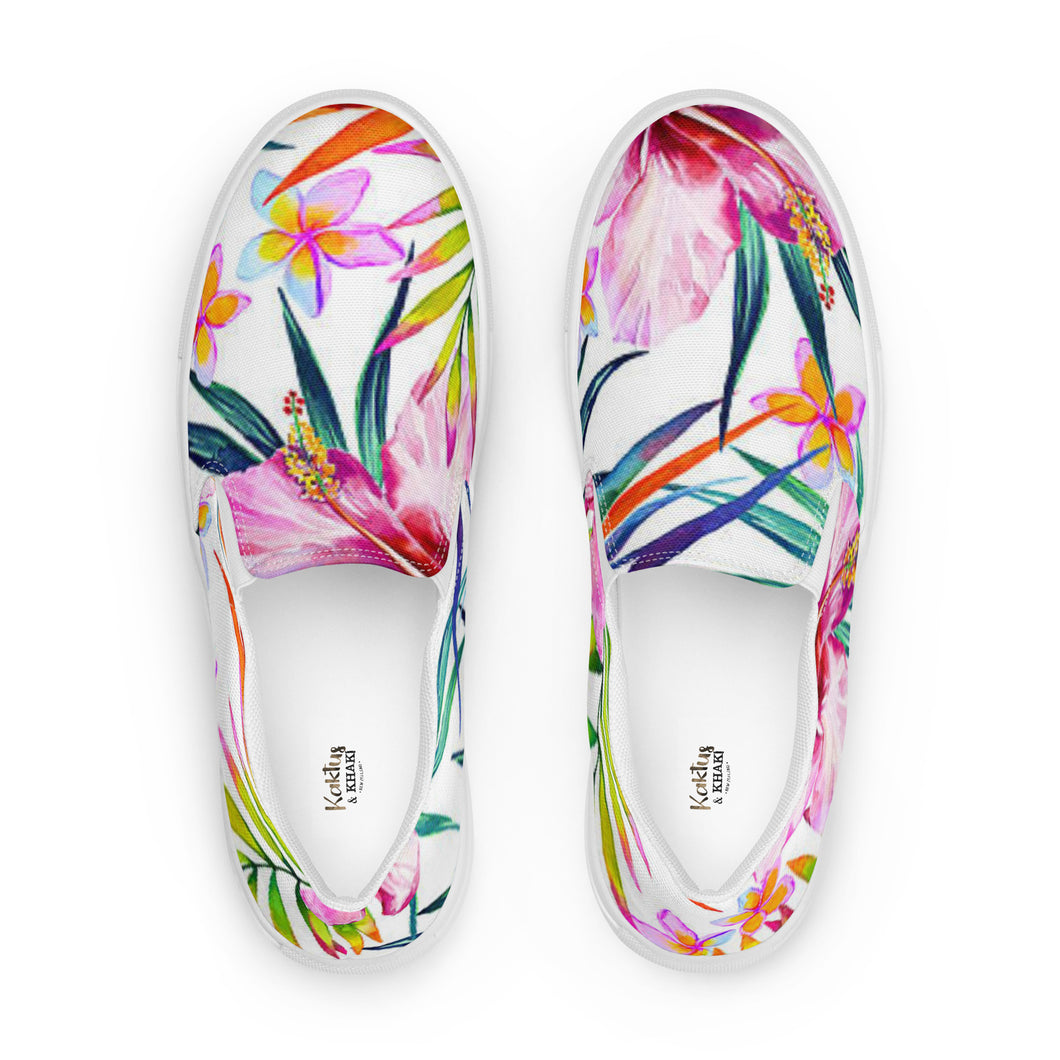 Tropical Floral Women’s slip-on canvas shoes