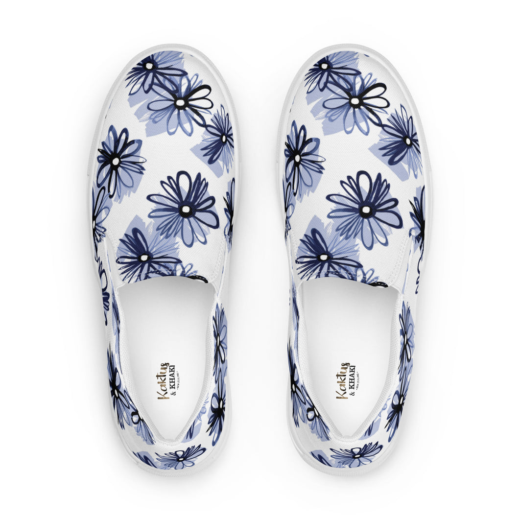 Blue Daisy Women’s slip-on canvas shoes