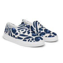 Load image into Gallery viewer, Blue Leopard Women’s slip-on canvas shoes
