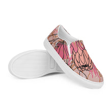 Load image into Gallery viewer, Blush Protea Women’s slip-on canvas shoes
